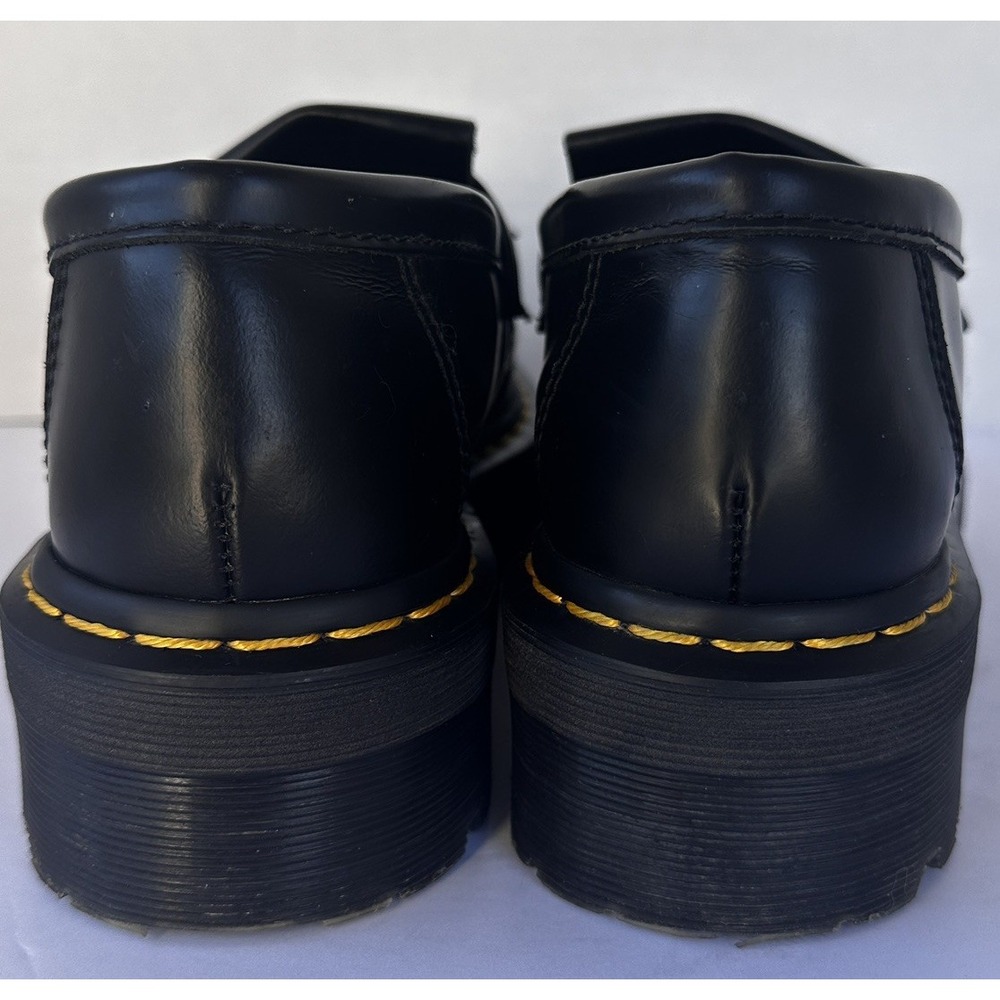 Dr Martens Adrian Quad Loafers Womens 10 Mens 9 Black Leather Platform Tassel - Picture 9 of 9